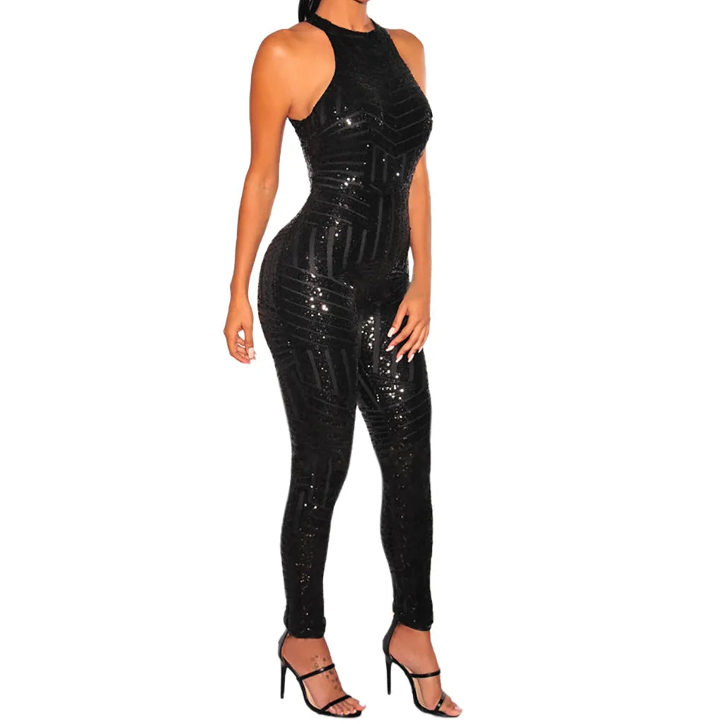 Off Shoulder Women's Jumpsuit O-neck Sleeveless Casual Romper Sexy Clubwear Party Playsuit - Combinaison Femme - JN Fashion Fusion