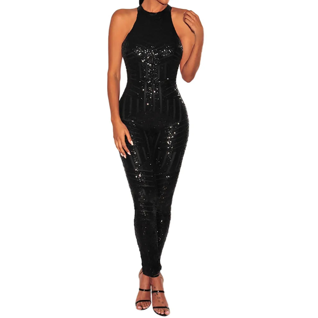 Off Shoulder Women's Jumpsuit O-neck Sleeveless Casual Romper Sexy Clubwear Party Playsuit - Combinaison Femme - JN Fashion Fusion