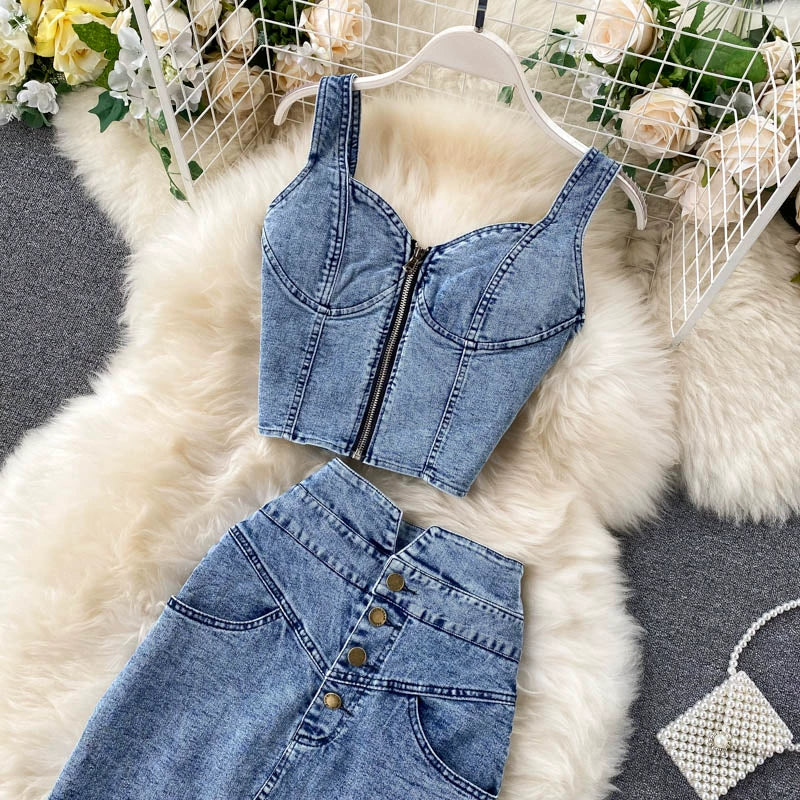 Women's Hong Kong Style Ins Sexy Vest Denim Sling - JN Fashion Fusion