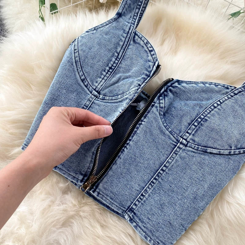 Women's Hong Kong Style Ins Sexy Vest Denim Sling - JN Fashion Fusion