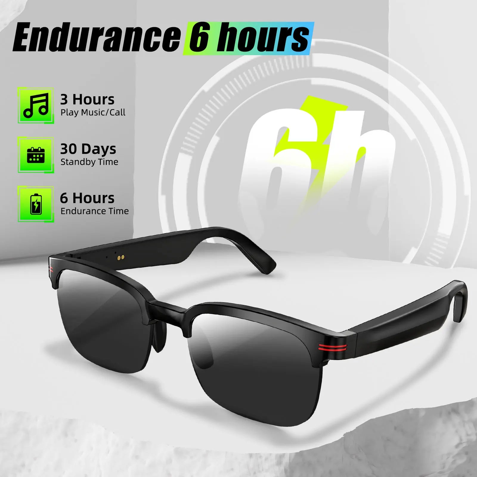 LaNikar Smart Bluetooth Glasses for Men Women One-Button Reject UV Protection Polarized Sunglasses for Outdoor Sports Activities - JN Fashion Fusion