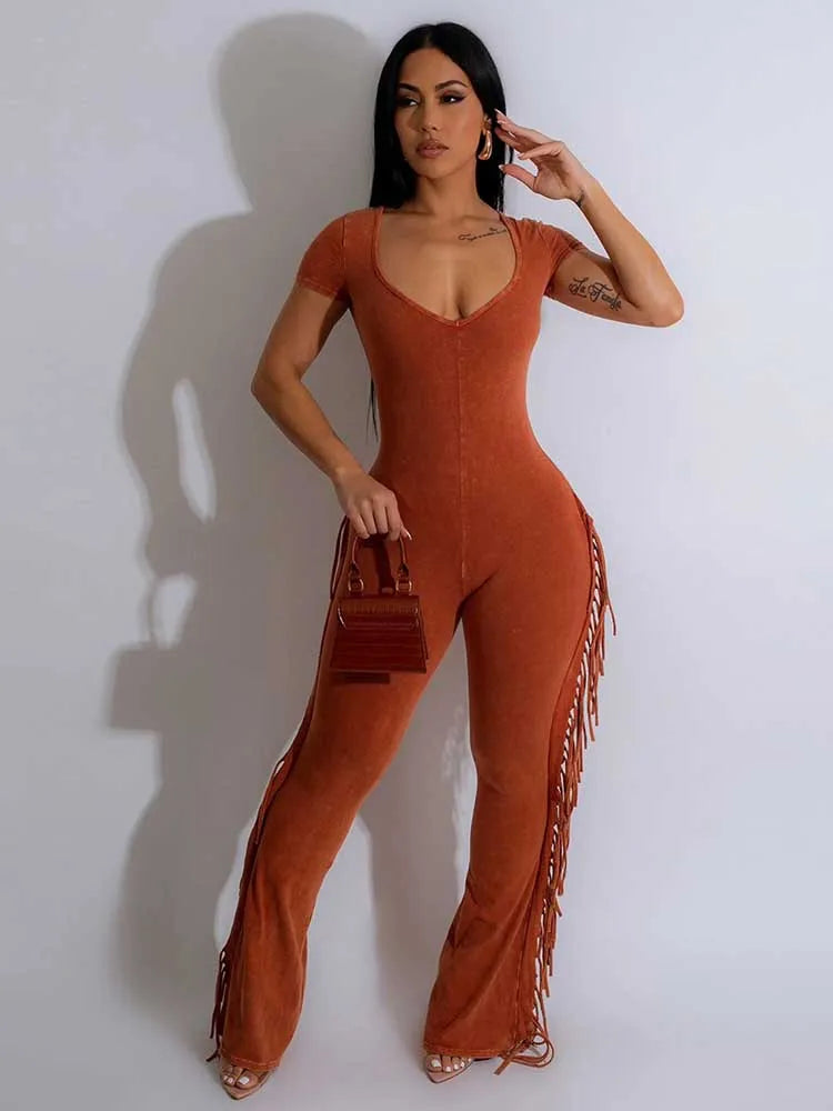 Womens One Piece Jumpsuit Solid Color Jumpsuits for Women Summer Sexy Ladies Knit Jumpsuits Skinny Wholesale Dropshipping - JN Fashion Fusion