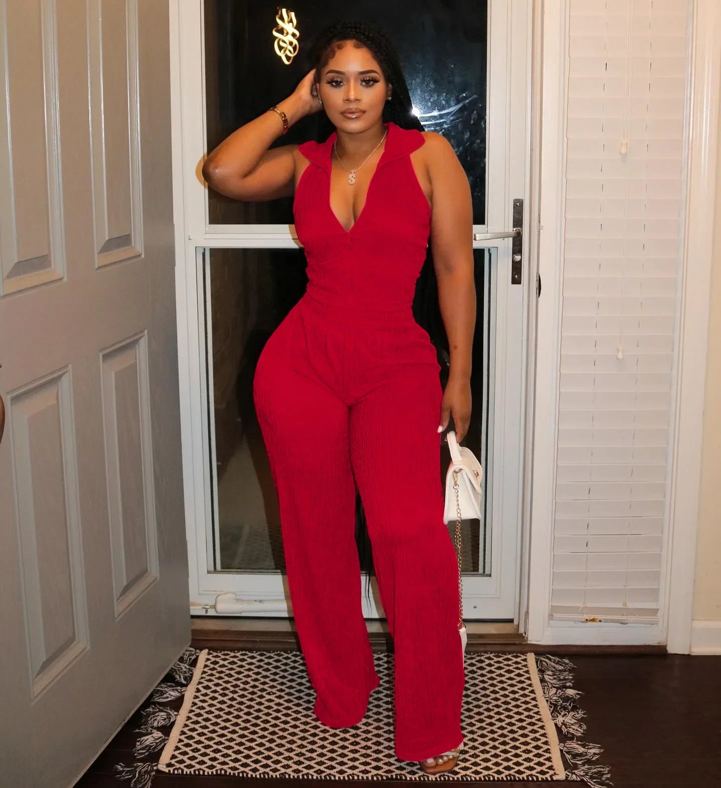 Women's Two-piece Lapel Sleeveless Top Pleated Casual Pants Set for Summer 2025 - JN Fashion Fusion