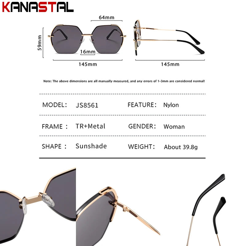 Women Sunglasses UV400 Sun Glasses Nylon Lens Metal Eyeglasses Frame Camping Sunscreen Party Beach Goggles Anti UV Shade Eyewear - JN Fashion Fusion