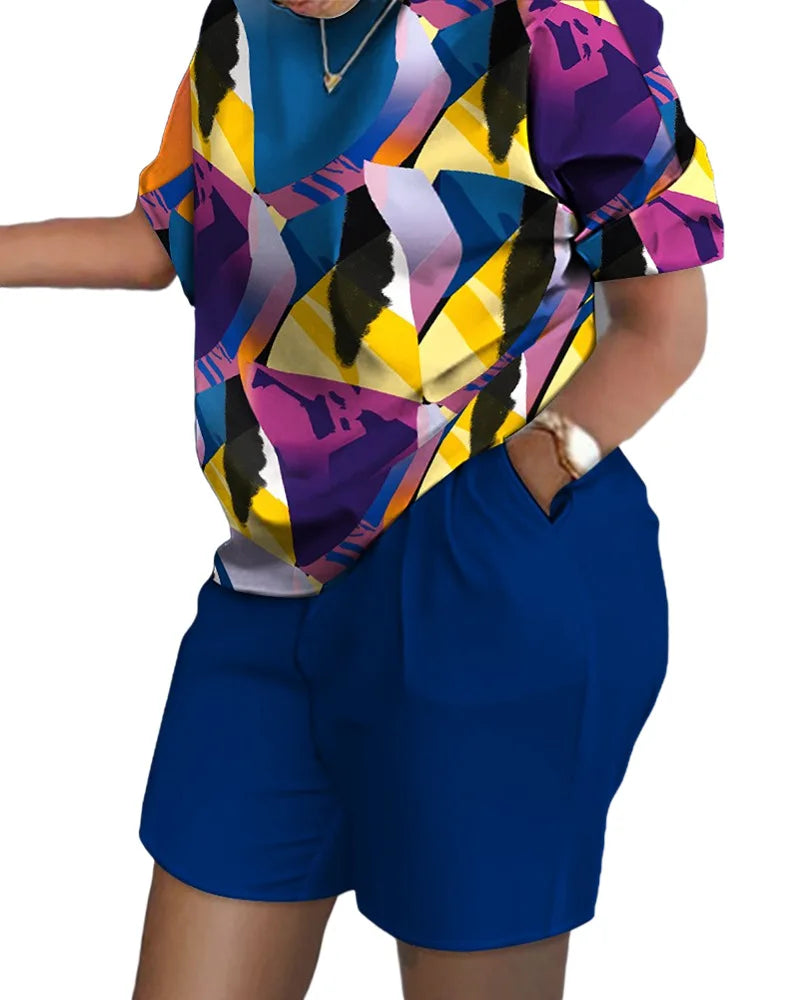Womens Short Suit Summer Popular Luxury T-shirt+Shorts 2 Piece Sets Fashion Casual Soft Jogging Tracksuit Trend Outfits Clothing - JN Fashion Fusion