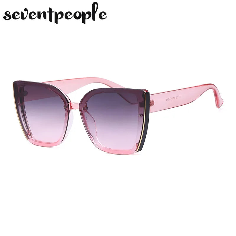 Oversized Cat Eye Sunglasses Women Big Frame 2025 Luxury Brand Fashion Square Sun Glasses for Ladies Retro Trendy Cateye Eyewear - JN Fashion Fusion