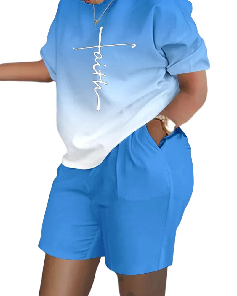 Womens Short Suit Summer Popular Luxury T-shirt+Shorts 2 Piece Sets Fashion Casual Soft Jogging Tracksuit Trend Outfits Clothing - JN Fashion Fusion
