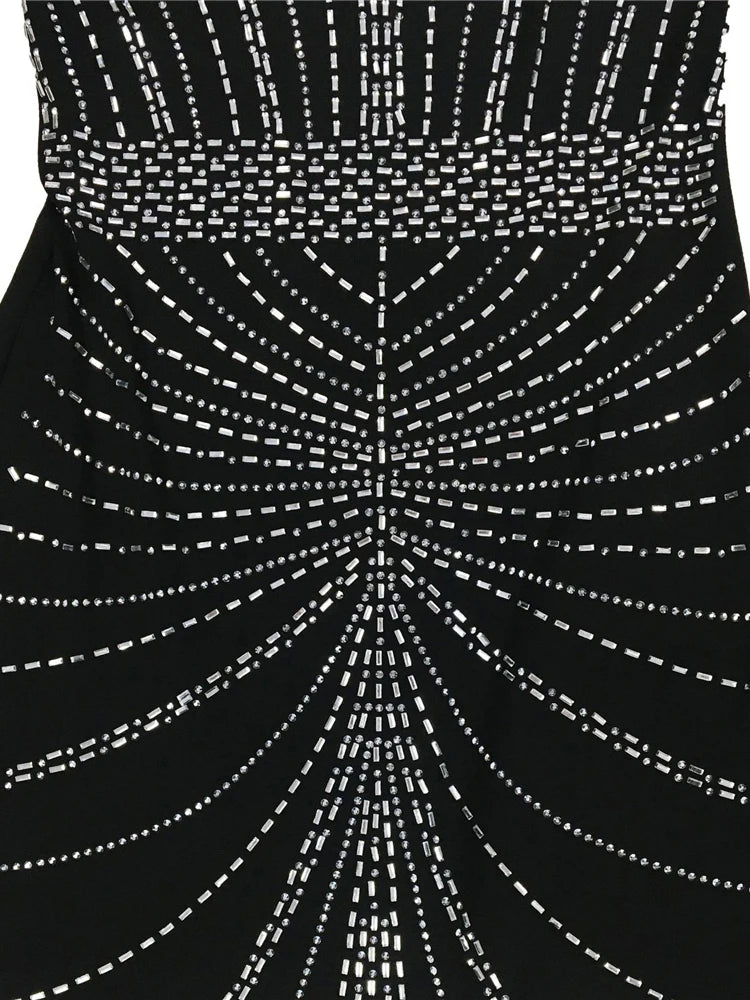 HBLL Luxury Sparkly Women Crystal Rhinestone Mermaid Evening Dresses Female Elegant Birthday Party Gown Mesh Maxi Dress