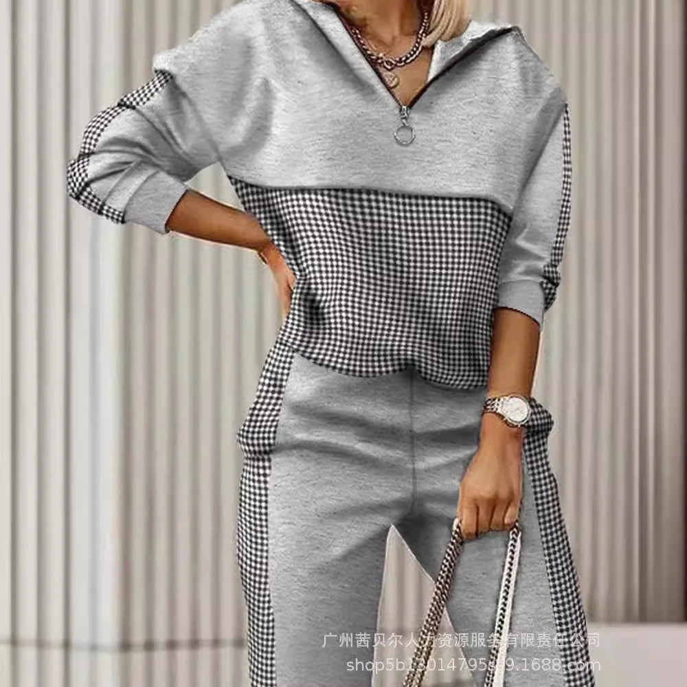 Mandylandy Printed Sweatshirts Top Sets Women Skinny Pencil Pants Sets Casual 2-Piece Sets Outfits Long Sleeve Pullovers Pant - JN Fashion Fusion