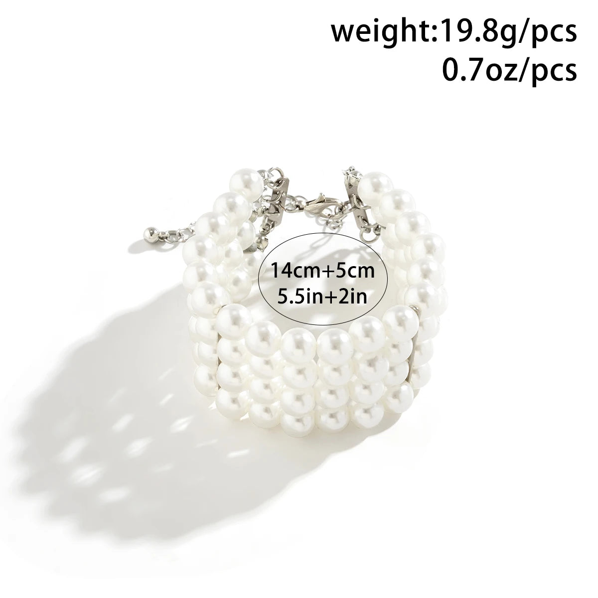 IngeSight.Z Luxury Multilayer Imitation Pearl Beaded Wide Cuff Bracelets For Women Simple Charm Bangles Party Birthday Gifts - JN Fashion Fusion