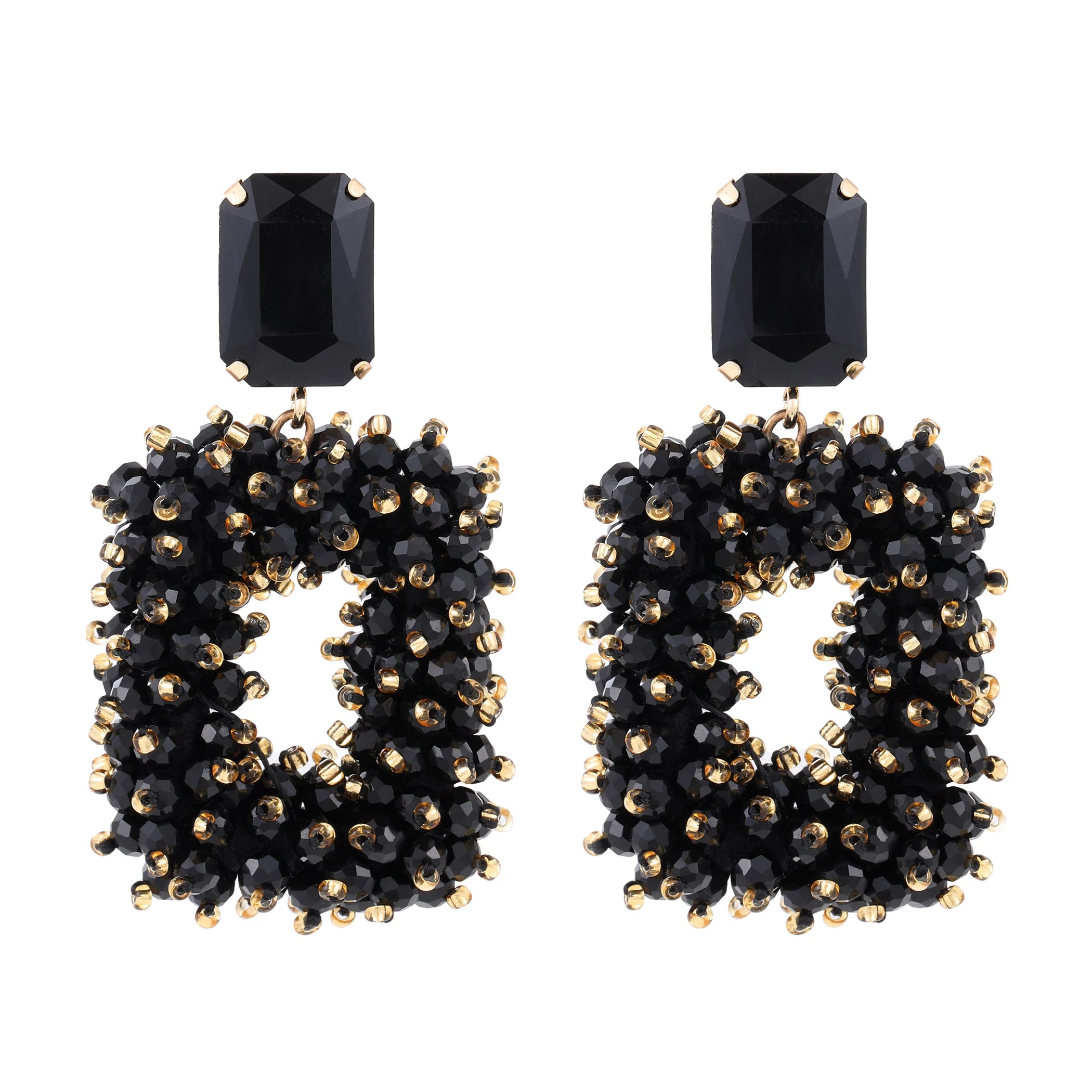 INKDEW Square Crystal Drop Earrings for Women Big Long Earrings Handmade Faceted Beads Earrings Jewelry Gift boho Fashion EA123 - JN Fashion Fusion