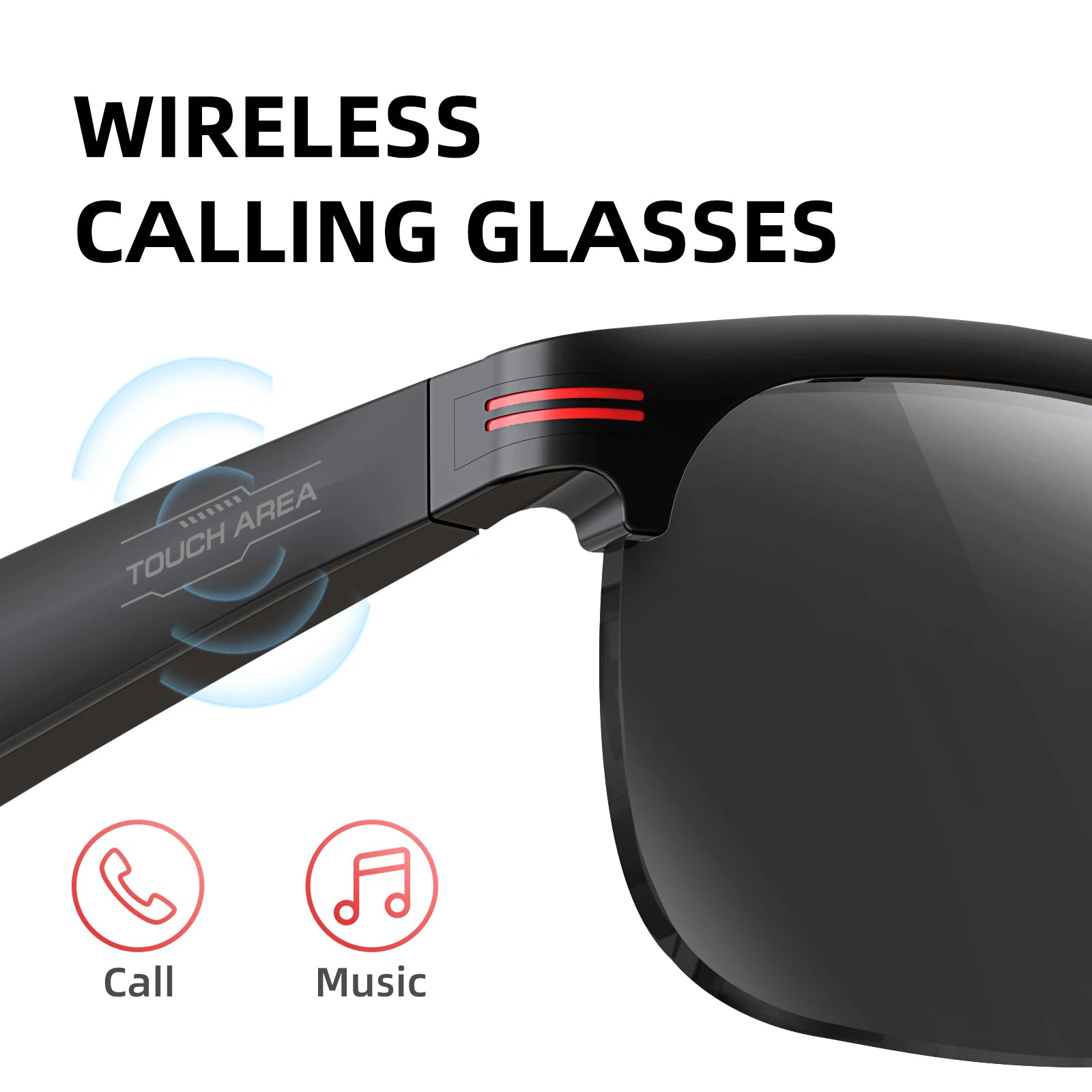 LaNikar Smart Bluetooth Glasses for Men Women One-Button Reject UV Protection Polarized Sunglasses for Outdoor Sports Activities - JN Fashion Fusion