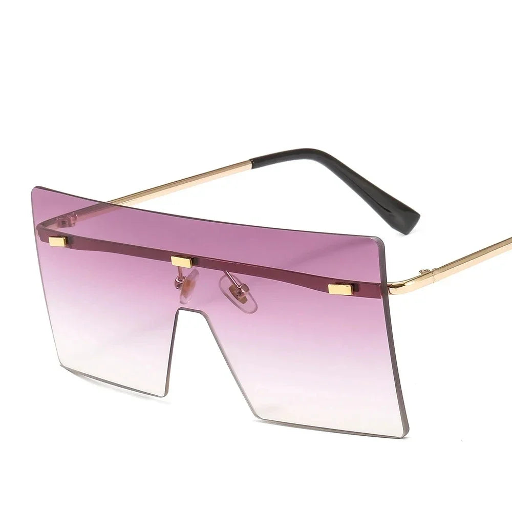 Oversized Rimless Sunglasses Fashion Women Metal Gradient Sun glasses Luxury Lady Sunglass Eyewear UV400 Shades gafas de sol - JN Fashion Fusion