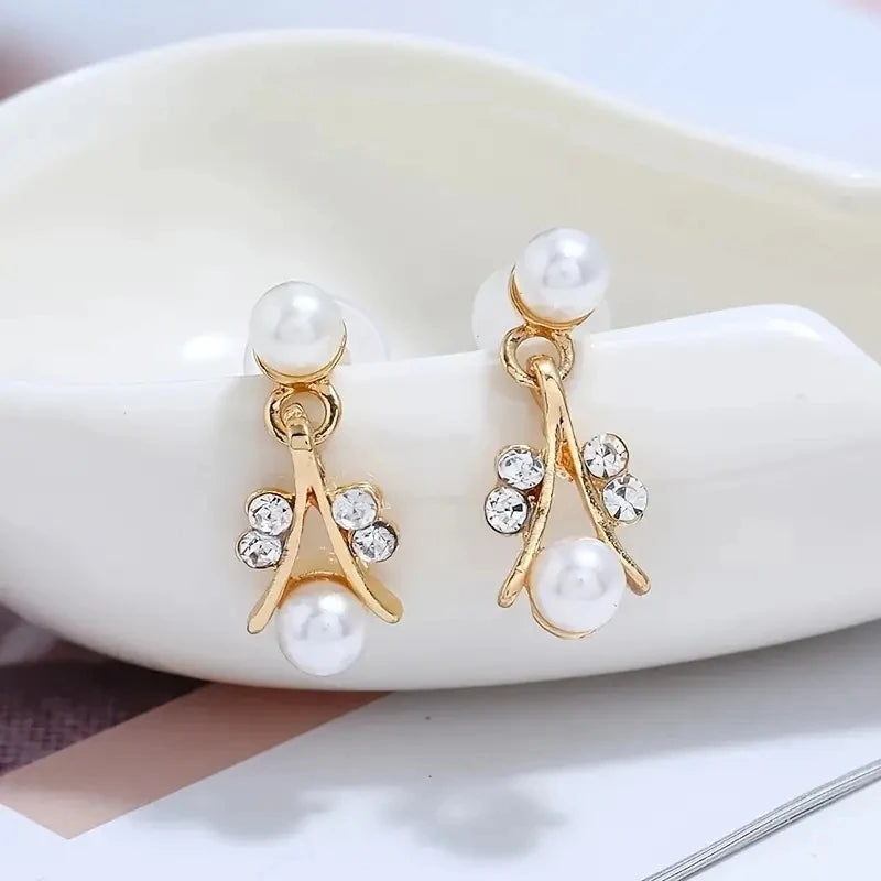 3pcs Sweet Jewelry Set - Artificial Pearl Pendant Necklace, Earrings & Bracelet for Banquet Party - JN Fashion Fusion