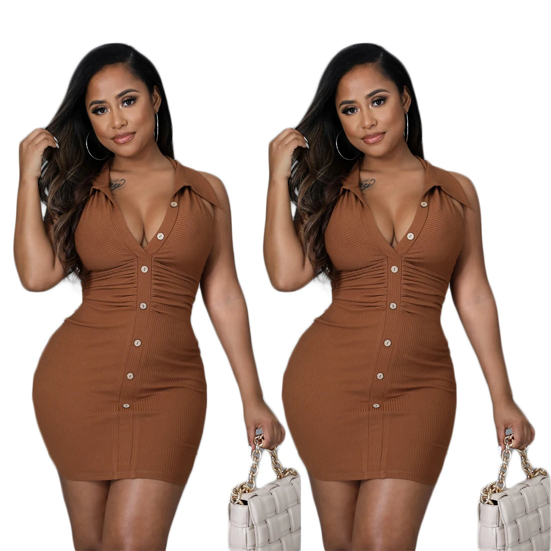 Summer Women Bodycon Dress Sexy Slim Fit Sleeveless Sexy Open Backpack Hip Dress Party Dress Stretch Short Club Dress - JN Fashion Fusion