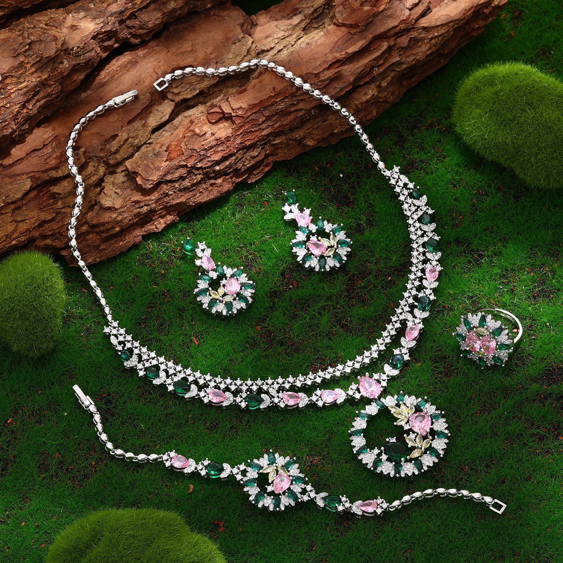 2023 Hot Selling Cubic Zirconia Bridal Wedding Jewelry Set Bridal 4-piece Set Women's Jewelry Set Jewelry Brand Reproduction - JN Fashion Fusion