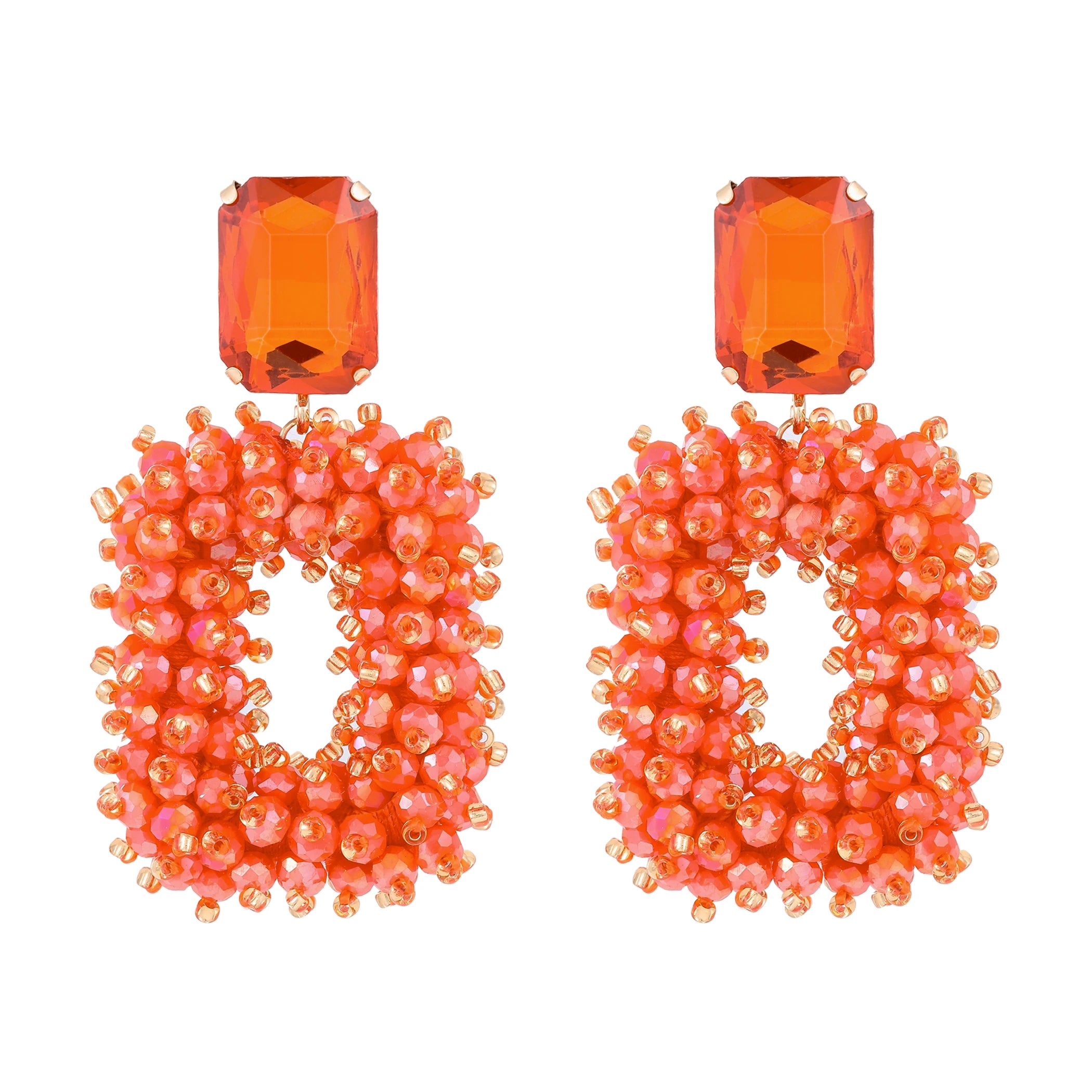 INKDEW Square Crystal Drop Earrings for Women Big Long Earrings Handmade Faceted Beads Earrings Jewelry Gift boho Fashion EA123 - JN Fashion Fusion