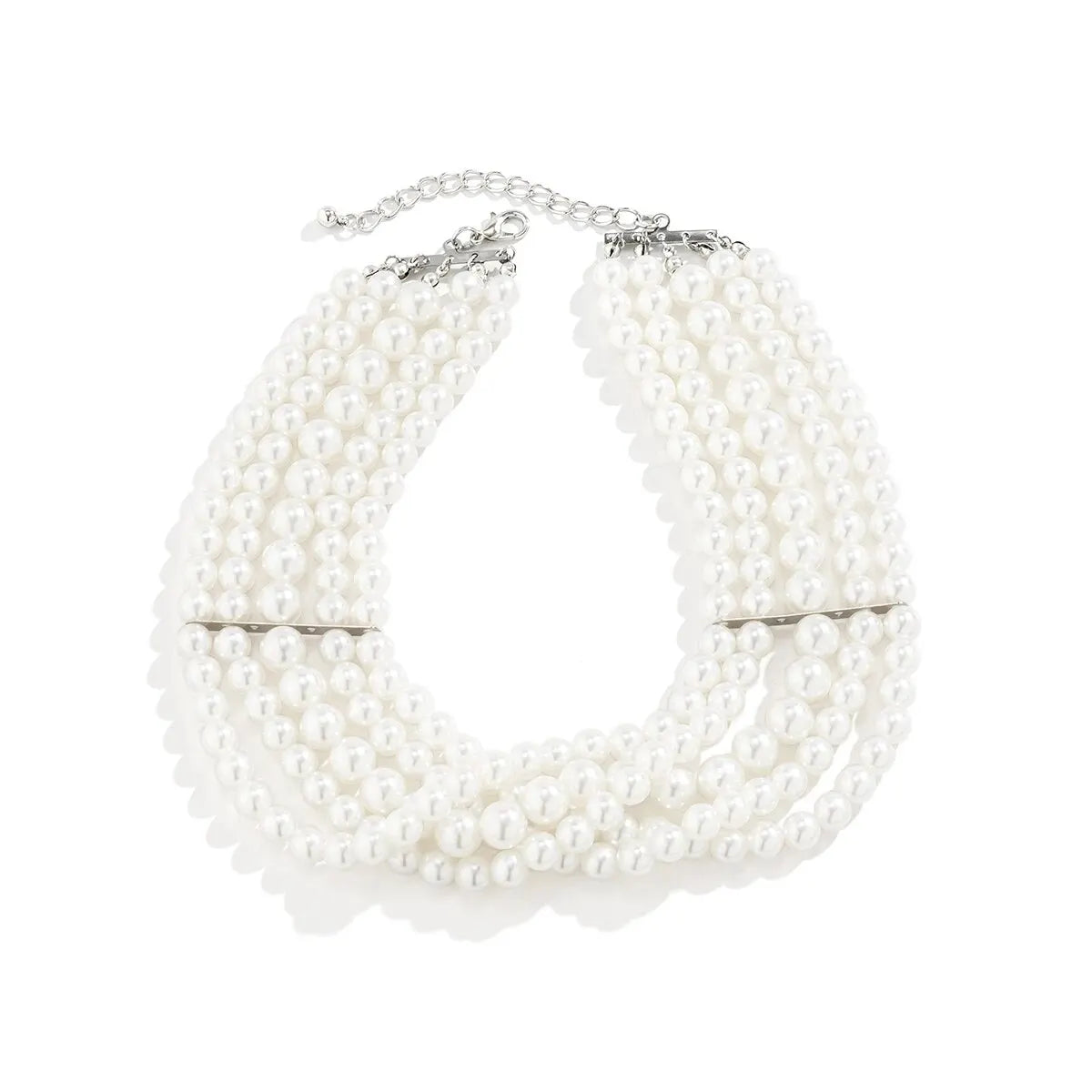 Vintage Imitation Pearl Multi-Layer Necklace Oval Beasds Choker Elegant Collar for Women's Chain Jewelry Accessories Party Gift - JN Fashion Fusion