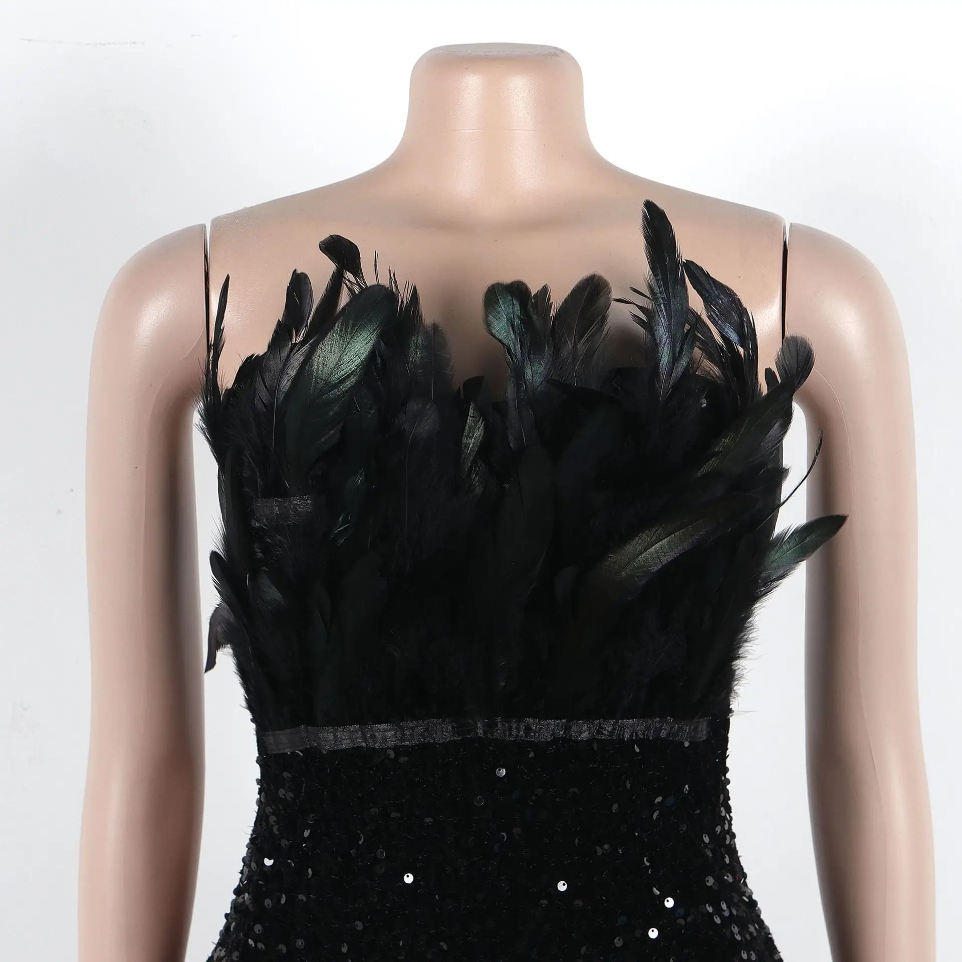 Shiny Sequined Club Mini Dress Sexy Women Strapless Elegant Sparky Sequined Party Dress Vestidos