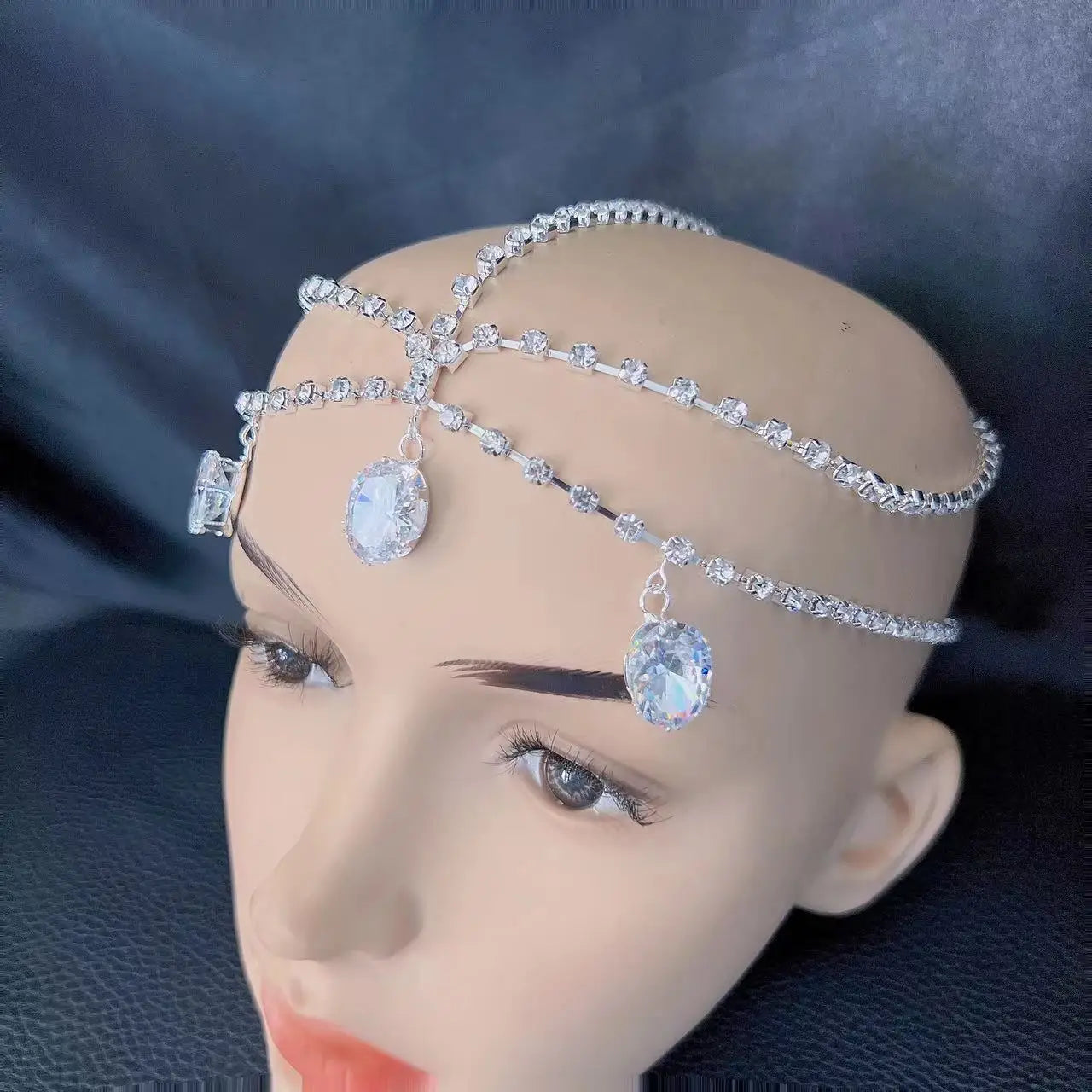Fashion shiny crystal dripper chain forehead chain hair accessories women's wedding party luxury Rhinestone Hair chain accessori