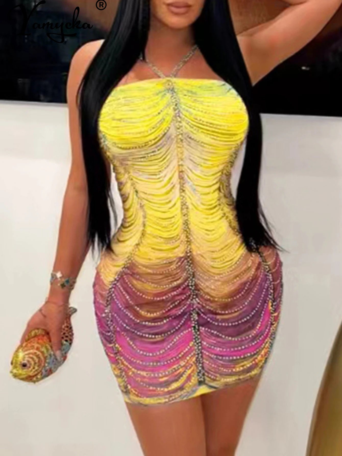 Sexy backless mini rhinestone summer dress women elegant luxury bodycon club birthday party dress short evening dresses vestidos - JN Fashion Fusion