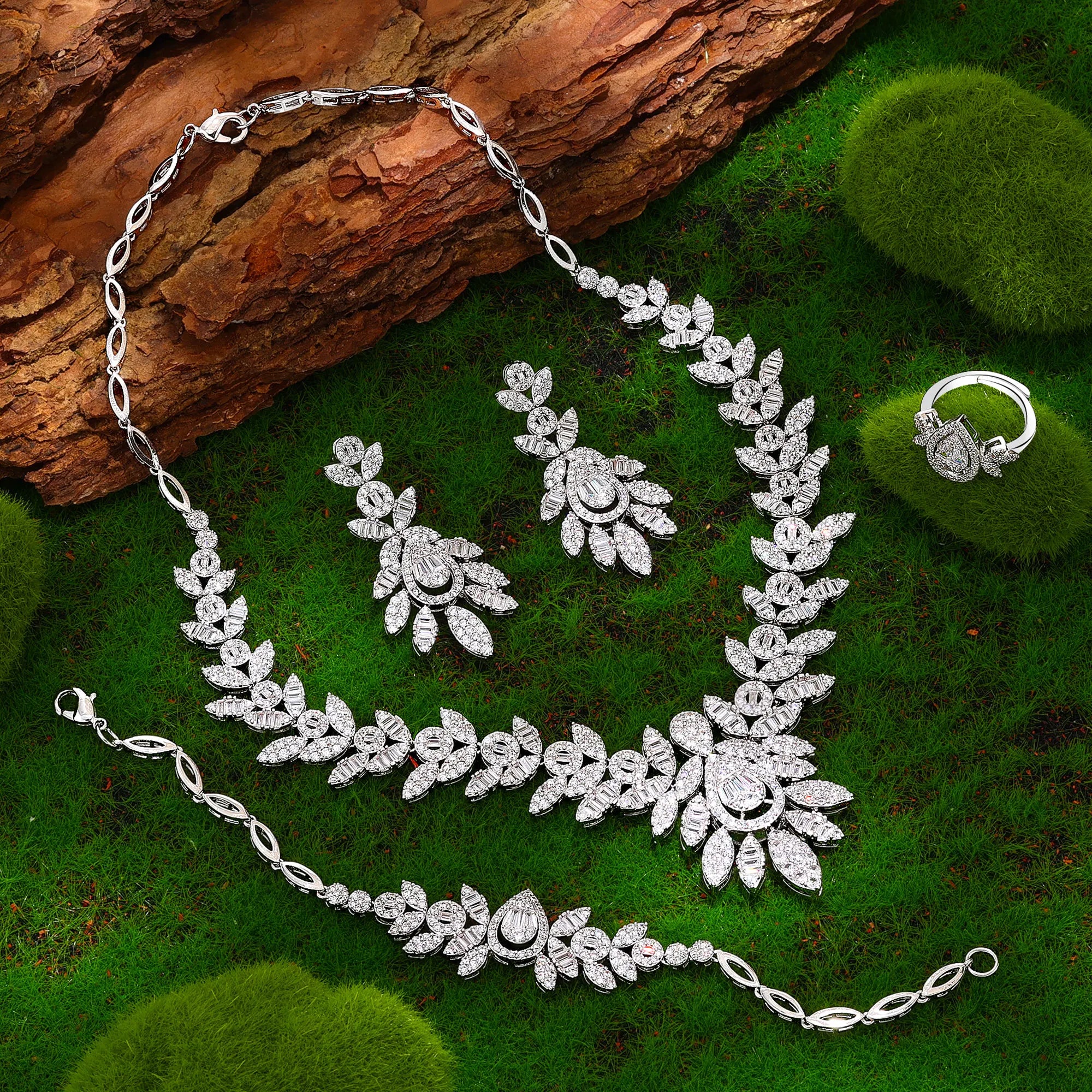 2023 Hot Selling Cubic Zirconia Bridal Wedding Jewelry Set Bridal 4-piece Set Women's Jewelry Set Jewelry Brand Reproduction - JN Fashion Fusion