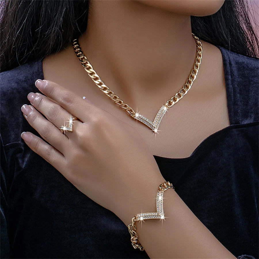 Fashion Brand V Letter Pendant Necklace for Women - Stainless Steel Luxury Jewelry, Elegant Women's Necklace - JN Fashion Fusion
