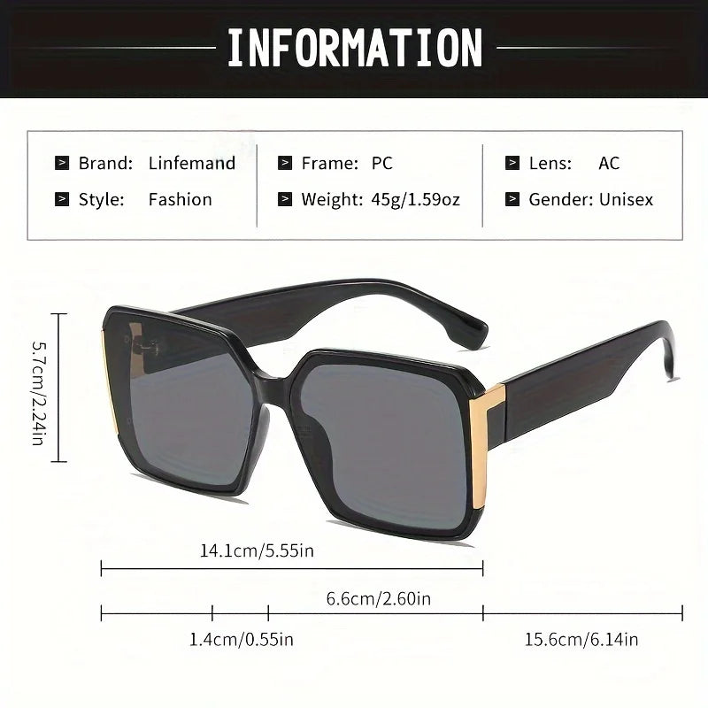 LINFEMAND Fashion Large Frame Decoration Glasses for Women UV400 Sunglasses Set Summer Dance Party Holiday Gift - JN Fashion Fusion