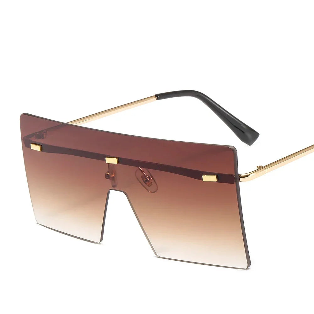 Oversized Rimless Sunglasses Fashion Women Metal Gradient Sun glasses Luxury Lady Sunglass Eyewear UV400 Shades gafas de sol - JN Fashion Fusion