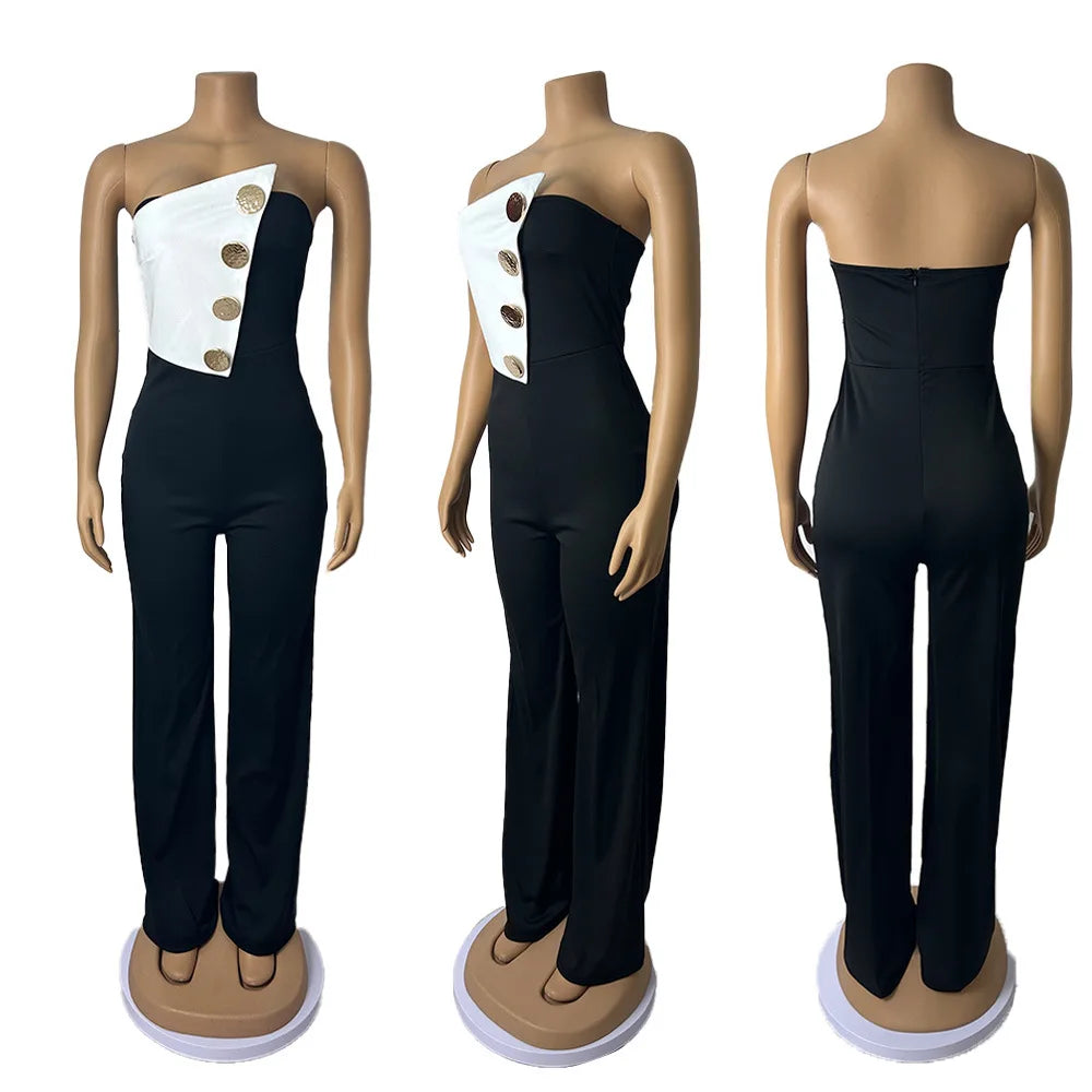 Elegant Jumpsuits for Women 2025 Spring Summer Sexy Spicy Girl Party Button Overalls Streetwear Women's Jumpsuit Pants Fashion - JN Fashion Fusion