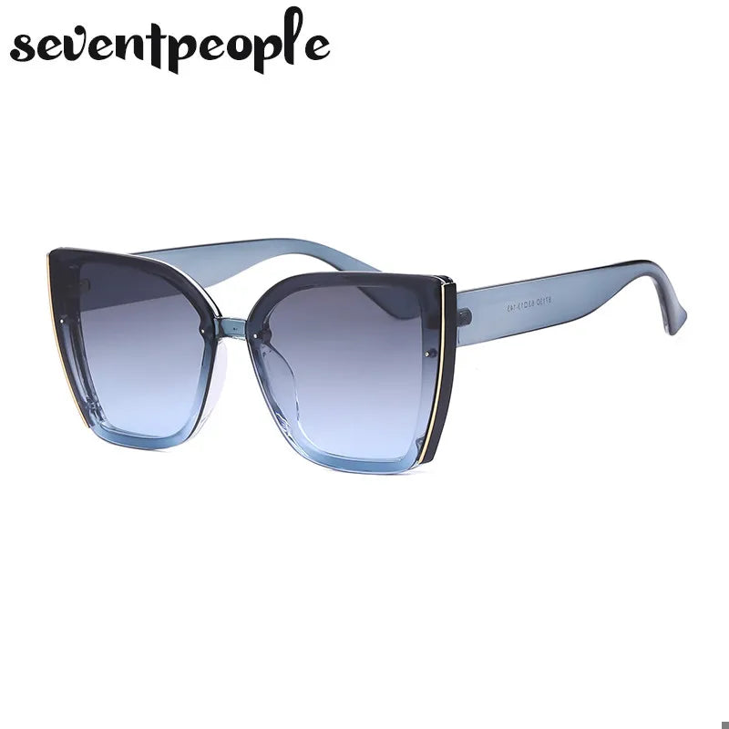 Oversized Cat Eye Sunglasses Women Big Frame 2025 Luxury Brand Fashion Square Sun Glasses for Ladies Retro Trendy Cateye Eyewear - JN Fashion Fusion