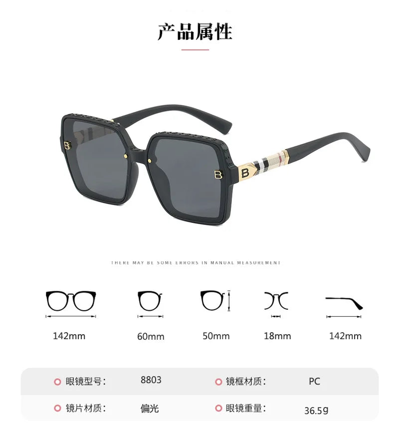 New Arrival High Quality Women's Polarized Sunglasses Classic Vintage Elegant Square Glasses shades ladies vintage designer - JN Fashion Fusion