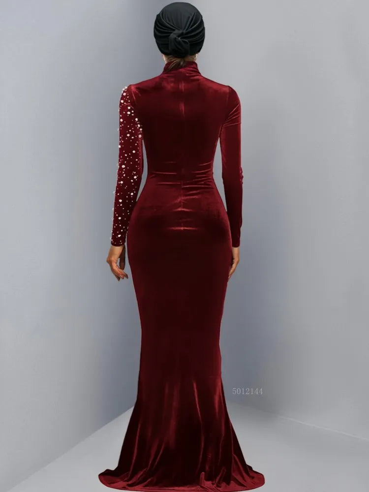 Women's African Dashiki Maxi Dress Ankara Clothing Diamonds Detail Vetement Femme Spring Summer New Zipper Closure Standard Thickness - JN Fashion Fusion