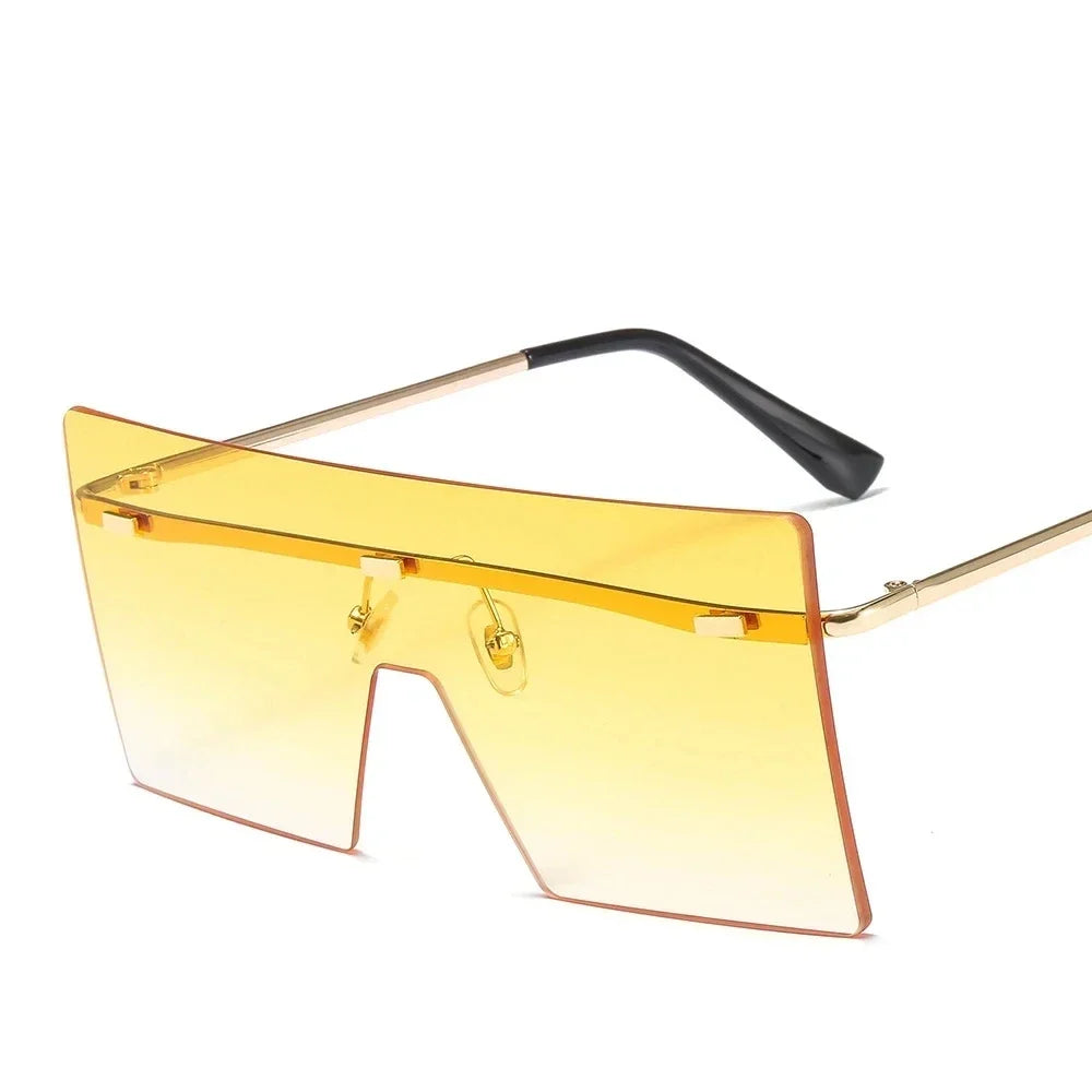 Oversized Rimless Sunglasses Fashion Women Metal Gradient Sun glasses Luxury Lady Sunglass Eyewear UV400 Shades gafas de sol - JN Fashion Fusion