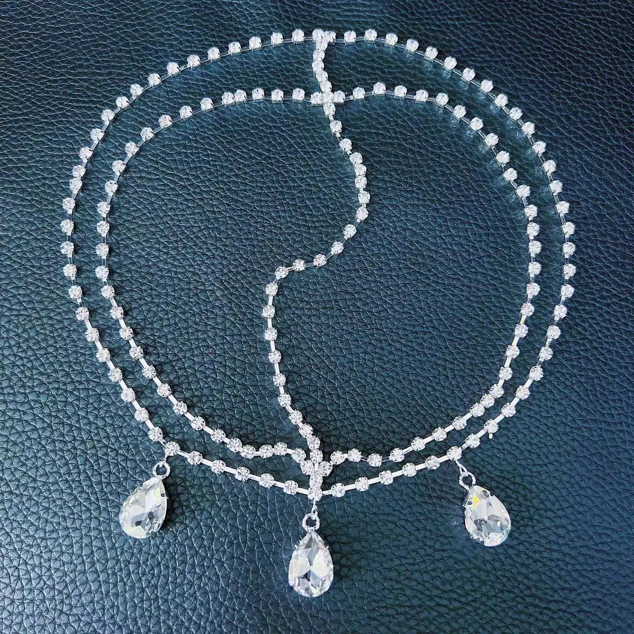 Fashion shiny crystal dripper chain forehead chain hair accessories women's wedding party luxury Rhinestone Hair chain accessori
