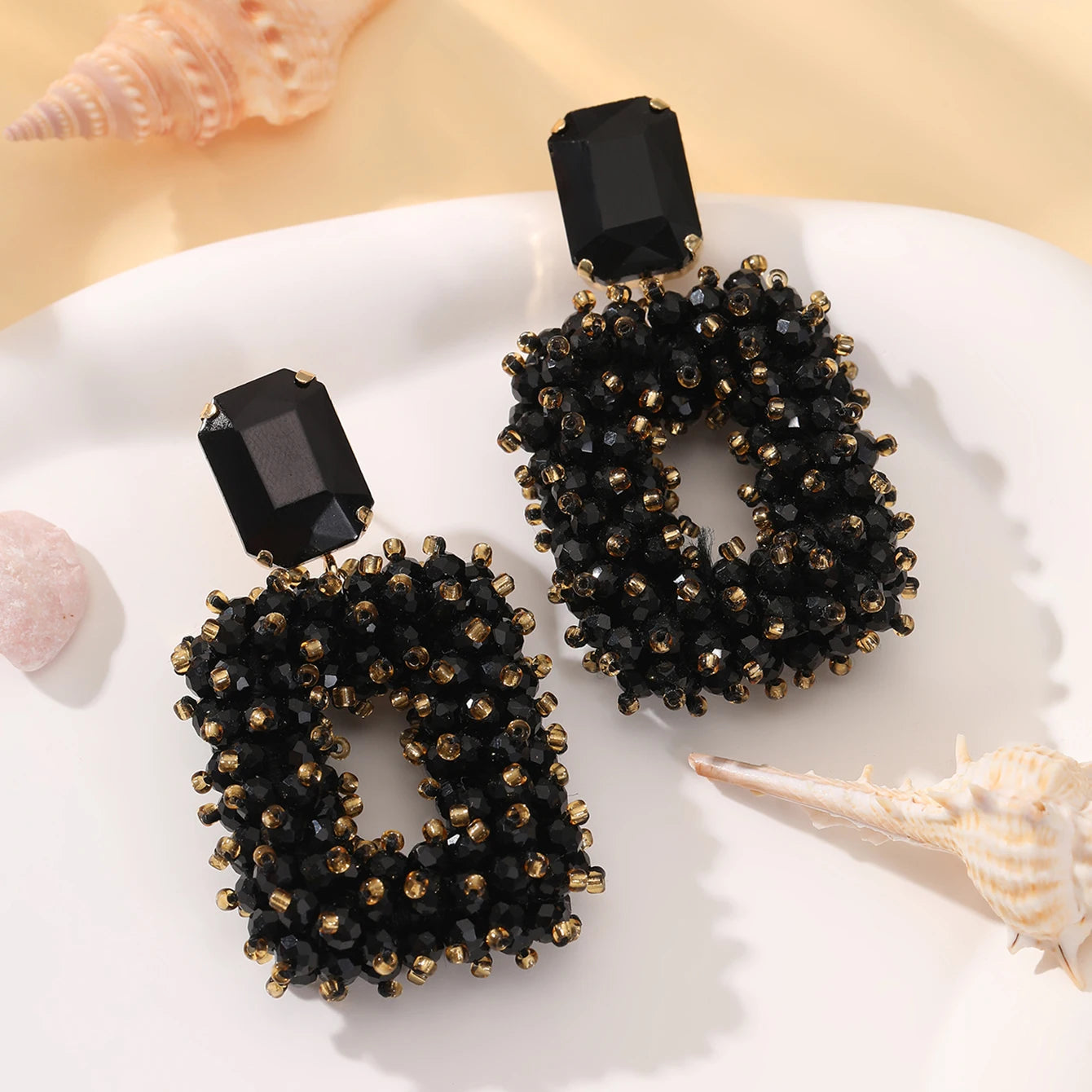INKDEW Square Crystal Drop Earrings for Women Big Long Earrings Handmade Faceted Beads Earrings Jewelry Gift boho Fashion EA123 - JN Fashion Fusion