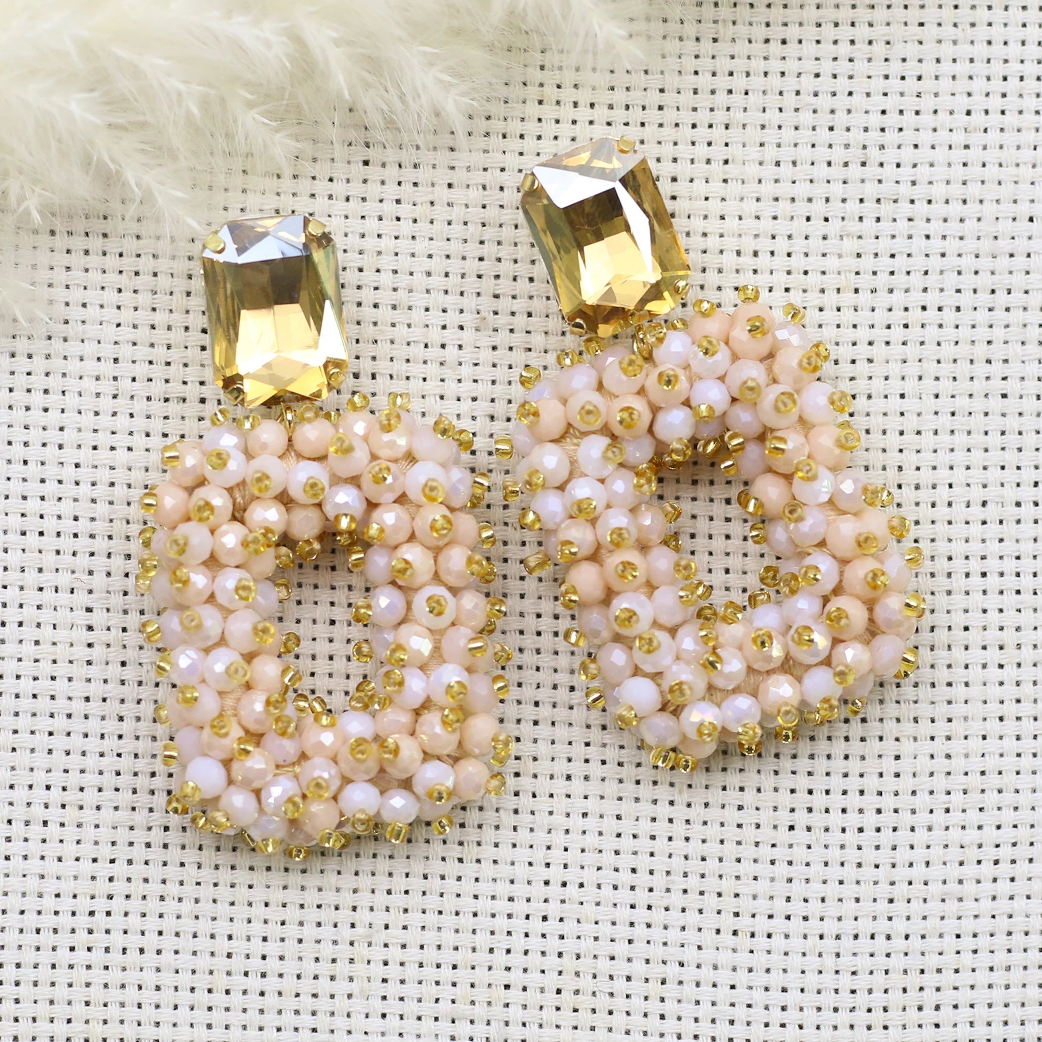 INKDEW Square Crystal Drop Earrings for Women Big Long Earrings Handmade Faceted Beads Earrings Jewelry Gift boho Fashion EA123 - JN Fashion Fusion