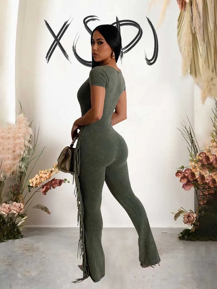 Womens One Piece Jumpsuit Solid Color Jumpsuits for Women Summer Sexy Ladies Knit Jumpsuits Skinny Wholesale Dropshipping - JN Fashion Fusion
