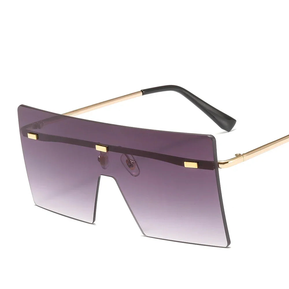 Oversized Rimless Sunglasses Fashion Women Metal Gradient Sun glasses Luxury Lady Sunglass Eyewear UV400 Shades gafas de sol - JN Fashion Fusion