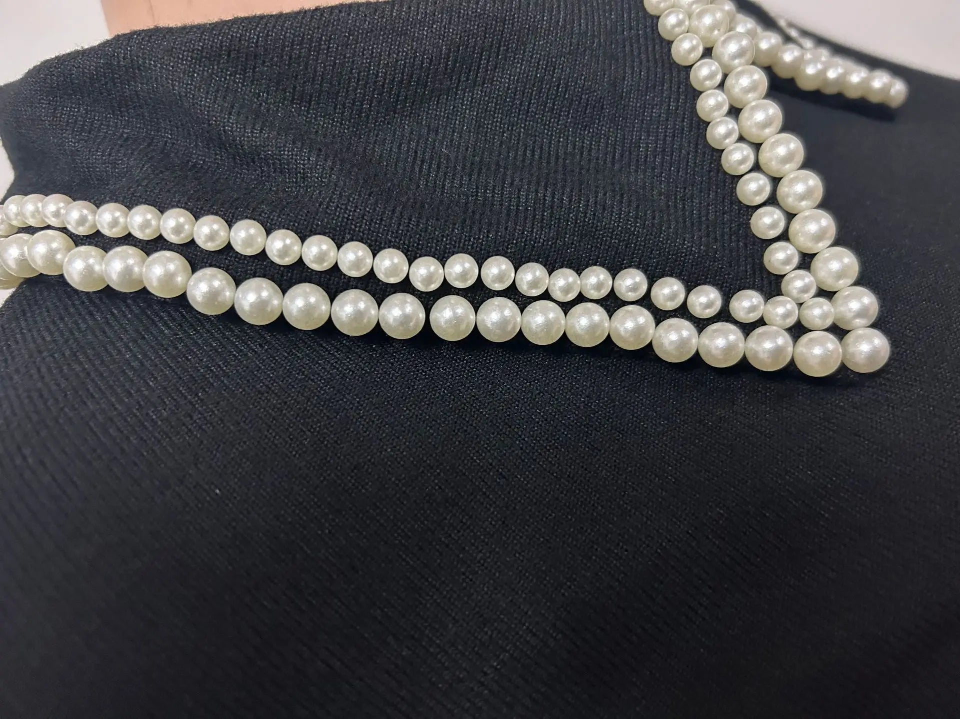 CM.YAYA Fashion Women's Set Full Sleeve Pearl T-Shirt and Wide Leg Pants Suit 2024 Casual Fall Two 2 Piece Sets Outfit Tracksuit - JN Fashion Fusion