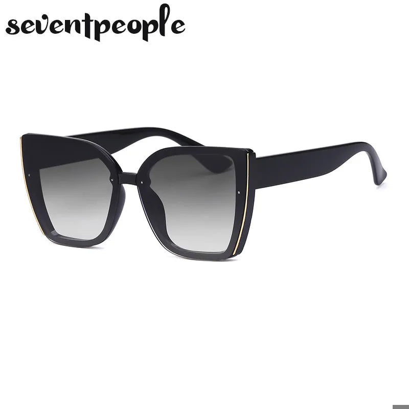 Oversized Cat Eye Sunglasses Women Big Frame 2025 Luxury Brand Fashion Square Sun Glasses for Ladies Retro Trendy Cateye Eyewear - JN Fashion Fusion