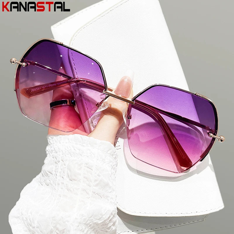 Women Sunglasses UV400 Sun Glasses Nylon Lens Metal Eyeglasses Frame Camping Sunscreen Party Beach Goggles Anti UV Shade Eyewear - JN Fashion Fusion