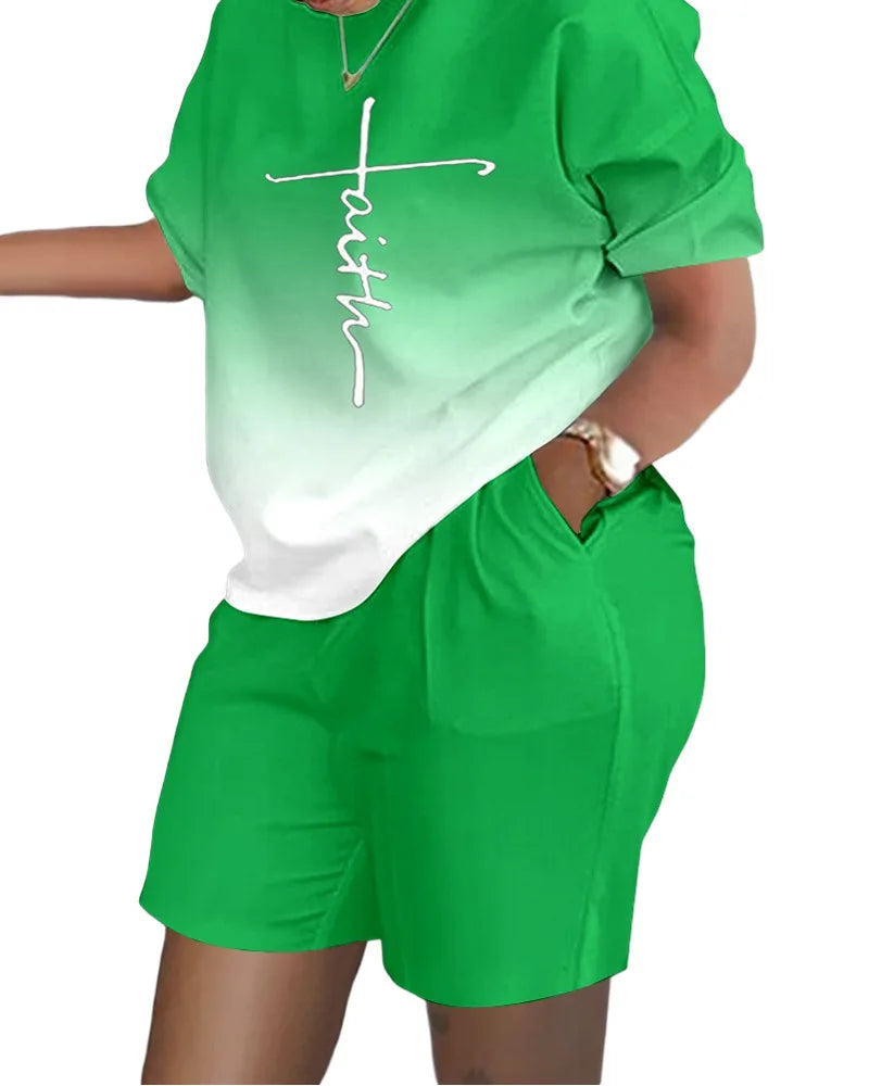 Womens Short Suit Summer Popular Luxury T-shirt+Shorts 2 Piece Sets Fashion Casual Soft Jogging Tracksuit Trend Outfits Clothing - JN Fashion Fusion