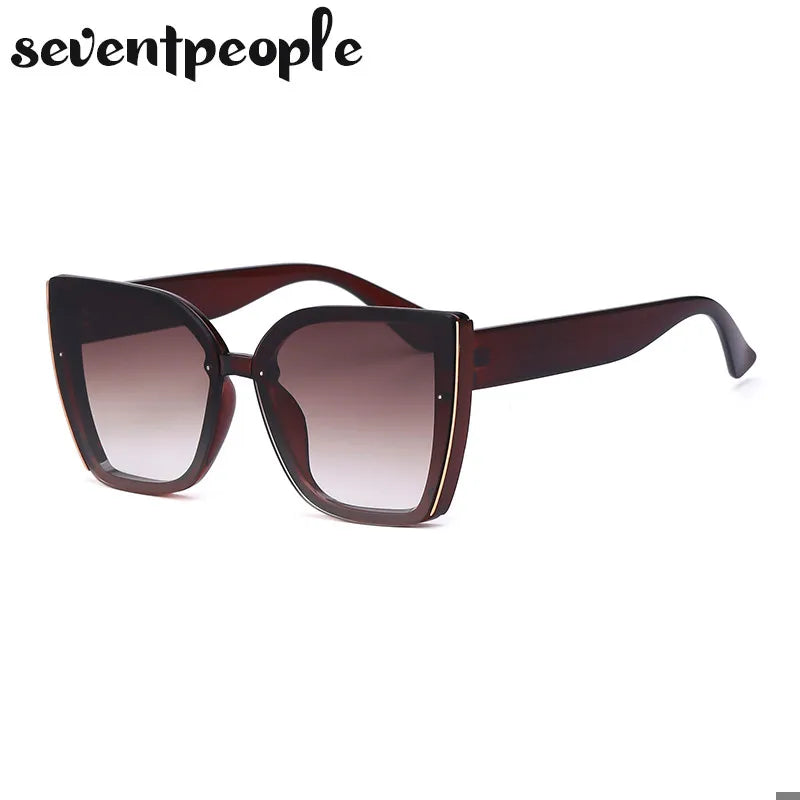 Oversized Cat Eye Sunglasses Women Big Frame 2025 Luxury Brand Fashion Square Sun Glasses for Ladies Retro Trendy Cateye Eyewear - JN Fashion Fusion