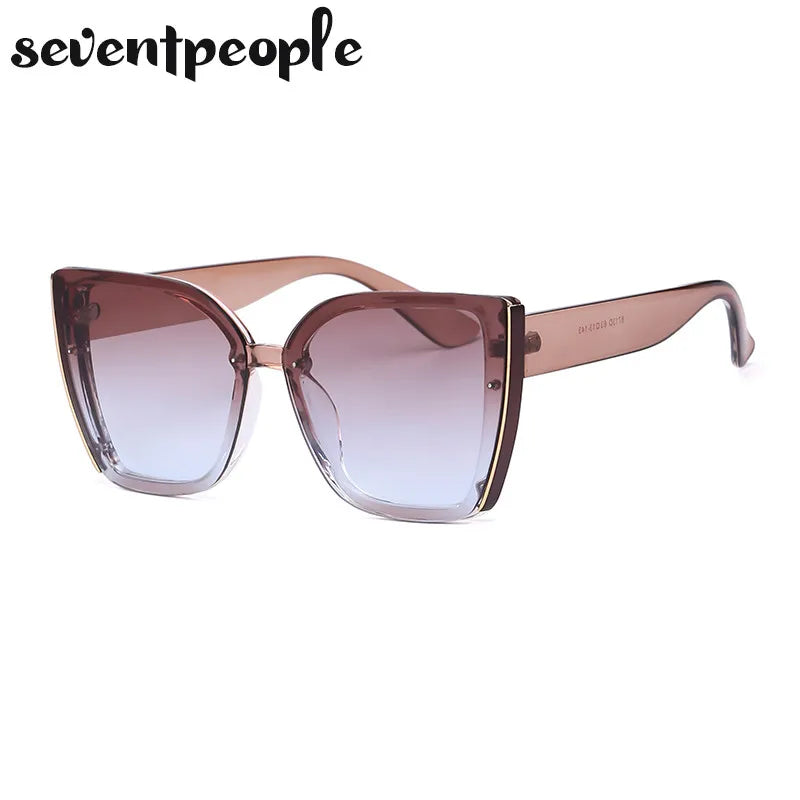 Oversized Cat Eye Sunglasses Women Big Frame 2025 Luxury Brand Fashion Square Sun Glasses for Ladies Retro Trendy Cateye Eyewear - JN Fashion Fusion