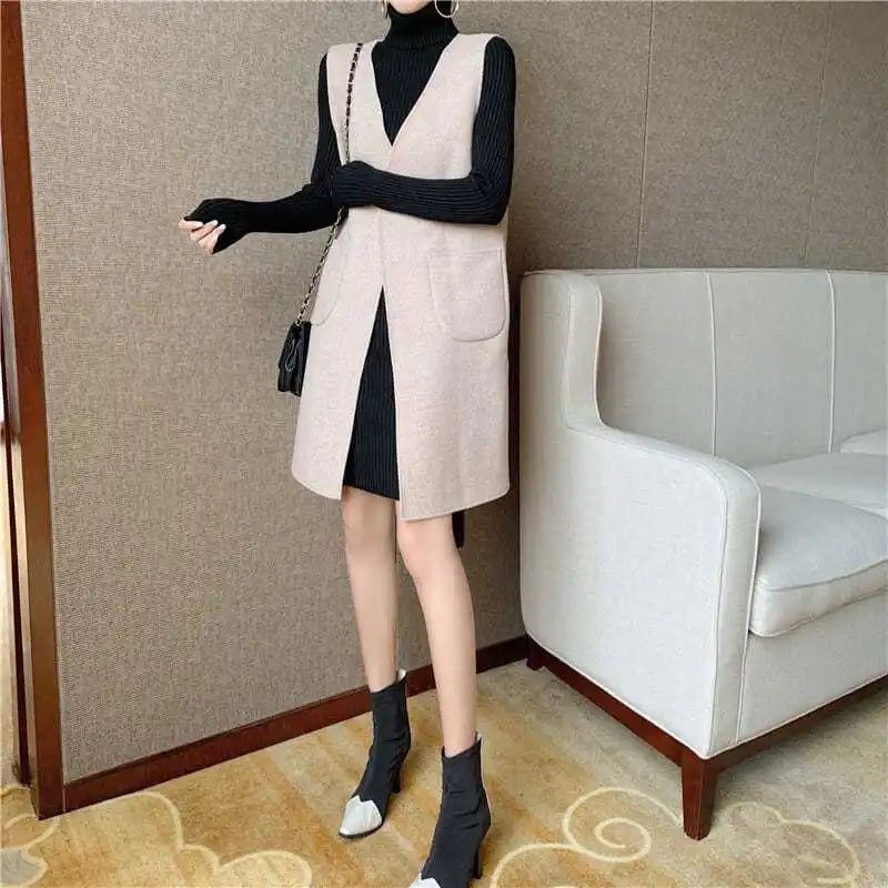 Black Sexy Women's Sweater Knitted Midi Dress Knit Dresses for Women Autumn Winter 2025 Bodycon Wrap Short Korean Fashion Mini - JN Fashion Fusion