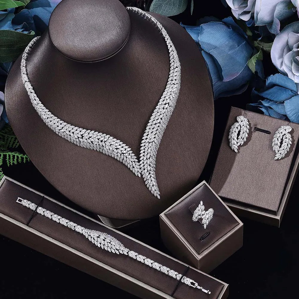 2023 Hot Selling Cubic Zirconia Bridal Wedding Jewelry Set Bridal 4-piece Set Women's Jewelry Set Jewelry Brand Reproduction - JN Fashion Fusion
