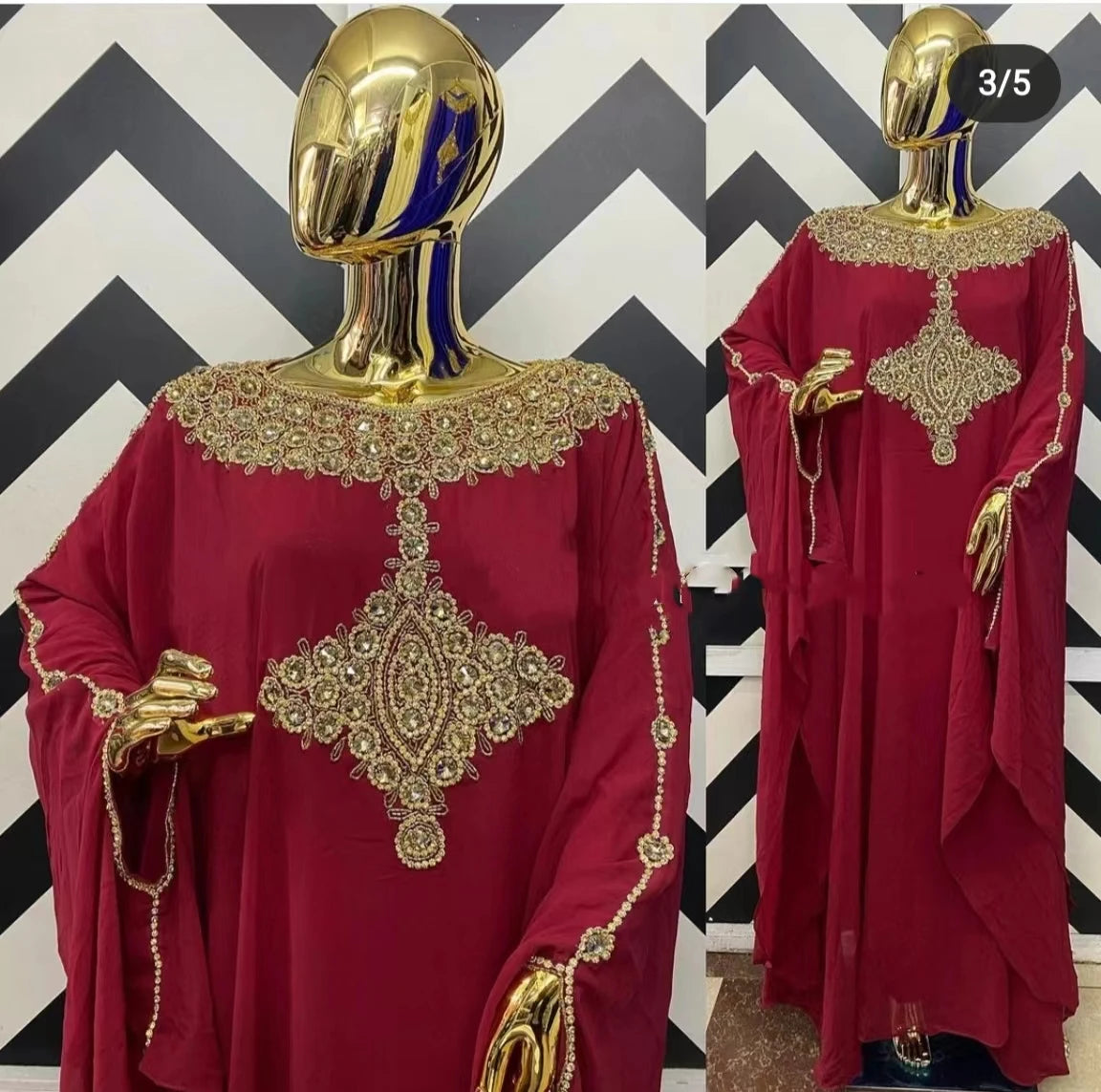 Chiffon African Dashiki Muslim Abayas For Women Dubai Maxi Bazin Dress Pattern Print Kaftan Batwing Sleeve Sashes Pullover Robe - JN Fashion Fusion