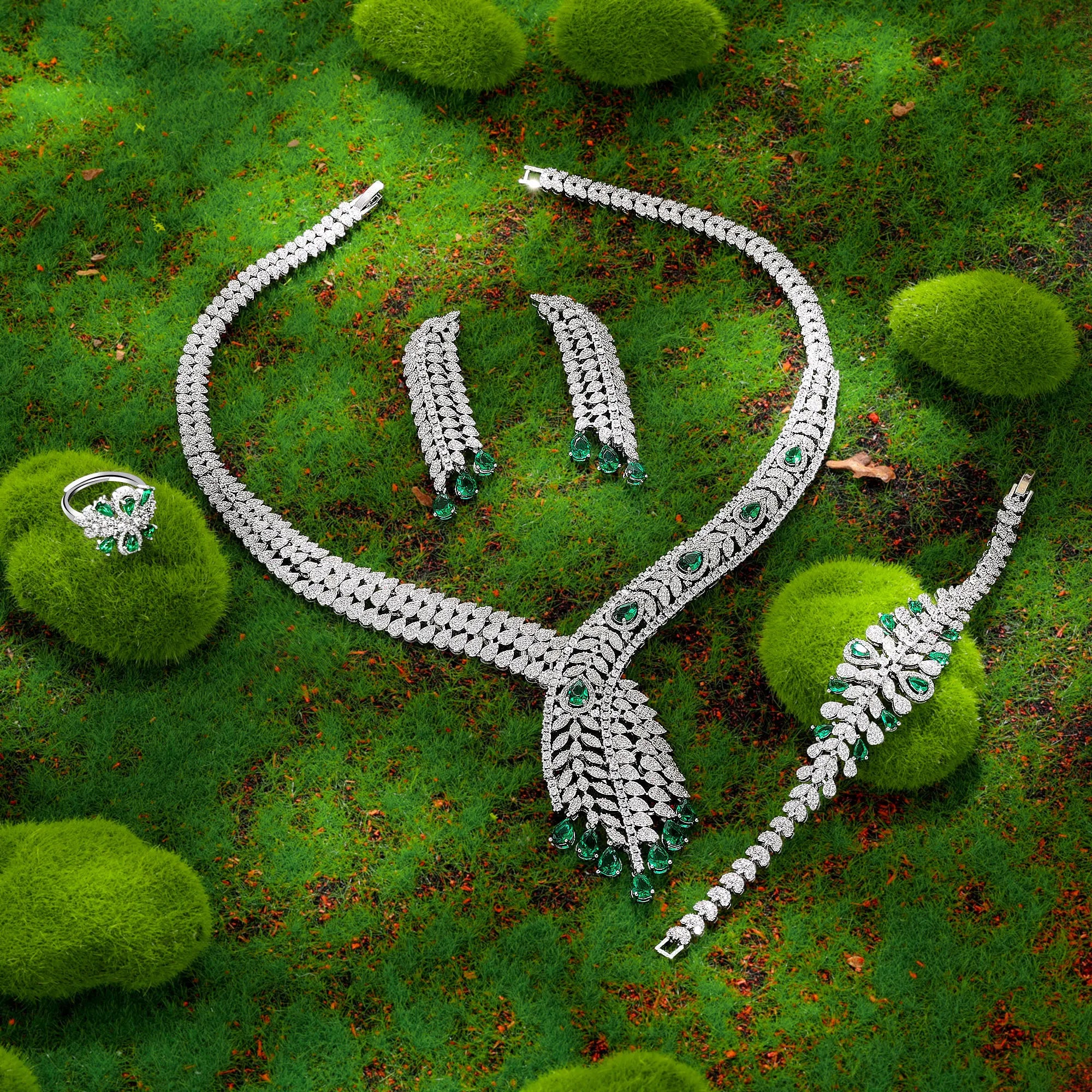 2023 Hot Selling Cubic Zirconia Bridal Wedding Jewelry Set Bridal 4-piece Set Women's Jewelry Set Jewelry Brand Reproduction - JN Fashion Fusion