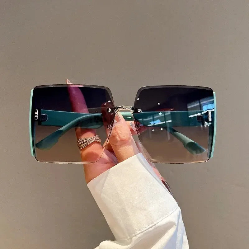 New Square Frameless Retro Sunglasses for Women Fashion Vintage Glasses Men Luxury Trend Brand Designer Shades UV400 Eyewear - JN Fashion Fusion